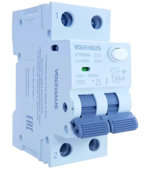 6e509156 a94e 440b 8322 8963d1196d58 586a9b48 8877 4865 84fa b31ae631e387 300x338 - Автоматический выключатель,
управляемый дифференциальным
током, со встроенной защитой от
сверхтоков (АВДТ) VOLTHAUS VYR9N 
электромеханического типа (М) 1P+N
10А(С) 30mAтип A6кА